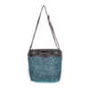 Myra Blue Blossoms Hand-Tooled Bag