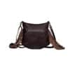 Myra Sculpted Brown Leather & Hair On Bag