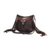 s-3343-2 Myra Sculpted Brown Leather & Hair On Bag