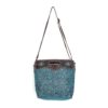 s-3363-4 Myra Blue Blossoms Hand-Tooled Bag