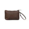 s-3399-3 Myra Aqua Wristlet Leather & Hair On Bag