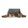 s-3835-3 Myra Cerulean Vines Leather & Hairon Bag