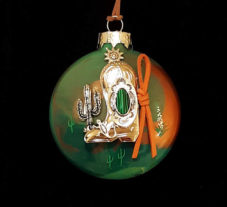 012-Western Boot Glass Christmas Ornament