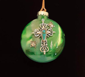 014-Southwest Glass Christmas Cross Ornament