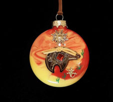 017-Collectible Native American Styled Glass Christmas Ornament