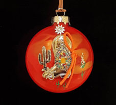 024-Boot Hand-Crafted Glass Western Ornament Art