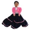 ND-Pink Indigo Hand-Crafted Native American Cloth Doll - Seated