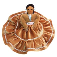 ND-Gold Genuine Handcrafted Navajo Cloth Doll - Seated