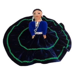 ND-Navy Indigo Hand-Made Navajo Cloth Doll - Seated