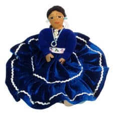 ND-Indigo Handmade Native American Cloth Doll - Seated