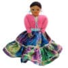ND-Pink Floral Hand-Made Native American Cloth Doll - Seated