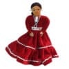 ND-Red Hand-Crafted Navajo Cloth Doll - Seated