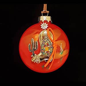 Boot Hand-Crafted Glass Western Ornament Art