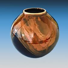 Bruce Fairman Black & Gold Medium Round Vase