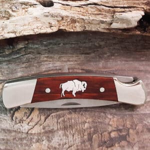 Buck Collectible Lock-back Silver Inlaid Pocket Knife