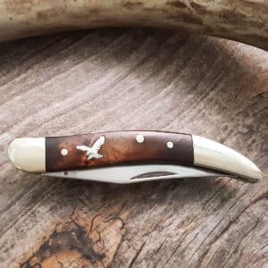 Silver Inlaid Flying Eagle Toothpick Pocket Knife