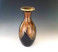 Fairman-BG-Gooseneck medium Bruce Fairman Black & Gold Medium Gooseneck Pottery Vase 2