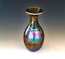 Fairman-IR-Gooseneck medium Bruce Fairman Iridescent Medium Gooseneck Pottery Vase-above