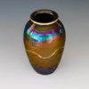 Fairman-IR-Shoulder petite Bruce Fairman Iridescent Shoulder Pottery Vase-Above