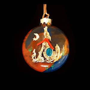 Hand-Made Southwest Coyote Glass Ornament