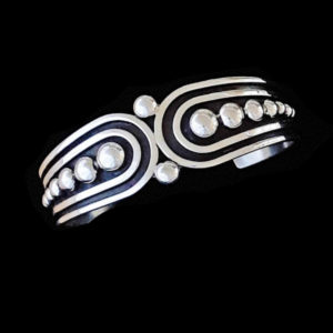 Jonathan Nez Signed Silver Tapered Navajo Bracelet