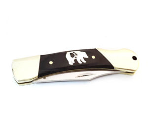 KN-60 Inlaid Silver Bear Locking Pocket Knife