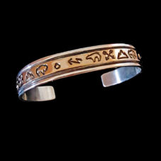 Ken & Mary Bill Genuine 14k Gold Navajo Stamped Bracelet