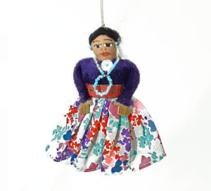 NAV-orn-doll-floral Navajo Cloth Doll Ornament