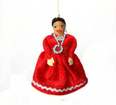 NAV-orn-doll-red Navajo Cloth Doll Ornament