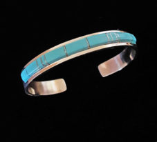 NZB-18 C&S Lonjose Zuni Channel Inlay Turquoise Bracelet