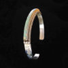 NZB-9 Zuni Cultured Opal Channel Inlaid Sterling Silver Bracelet - side