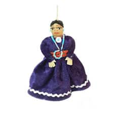 Original Navajo Doll Ornament - Purple Dress