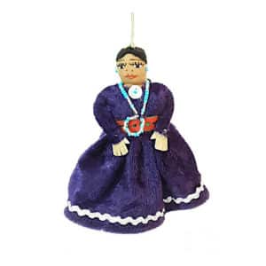 Original Navajo Doll Ornament - Purple Dress