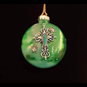 Southwest Glass Christmas Cross Ornament