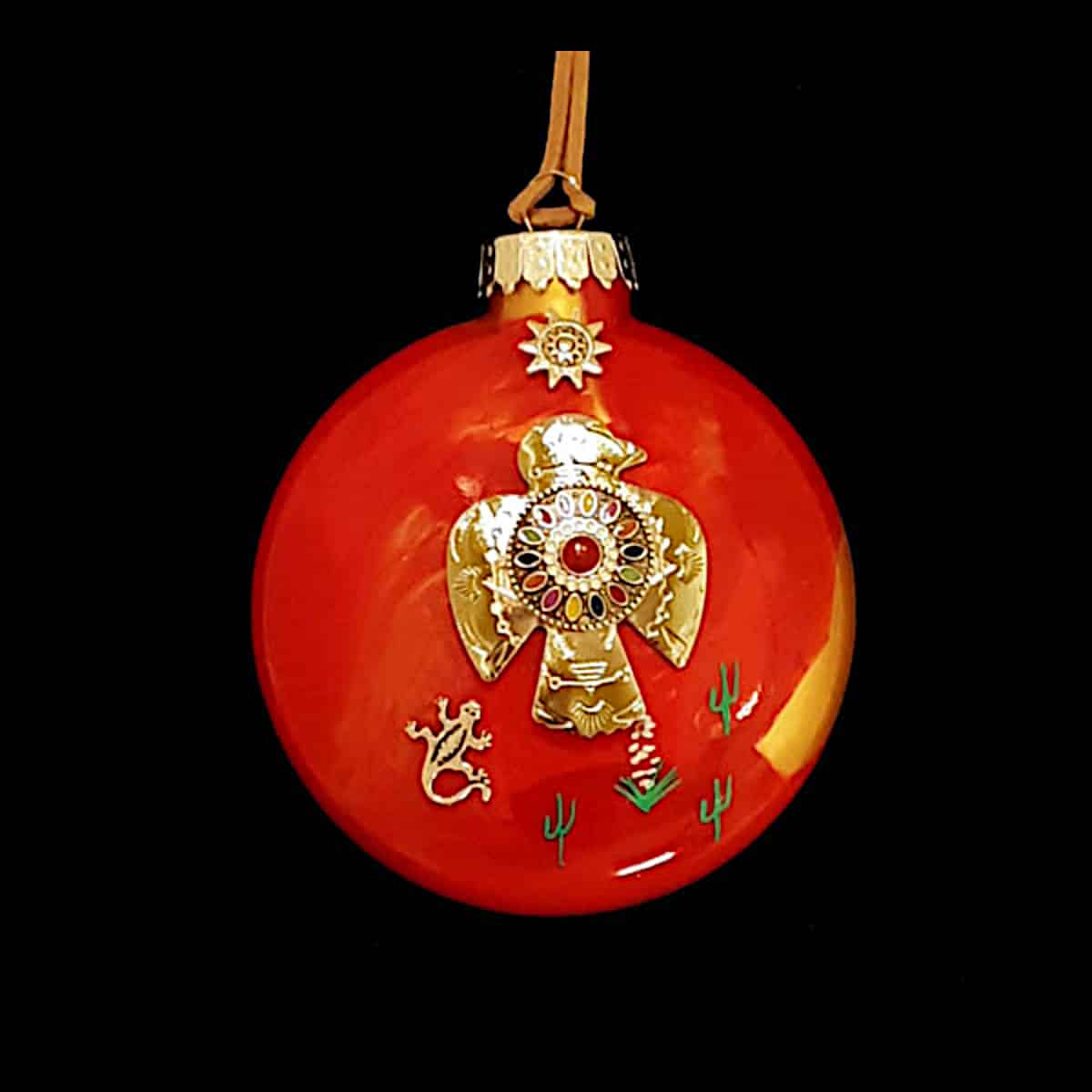 Thunderbird Native American Design Glass Ornament