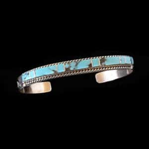 Zuni Channel Inlay Genuine Turquoise Bracelet