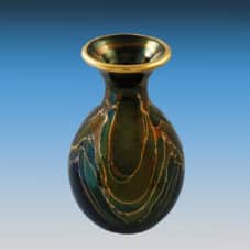 Bruce Fairman Black & Gold Small Gooseneck Pottery Vase