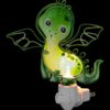 13009 13009 Dragon Glass & Metal Nightlight