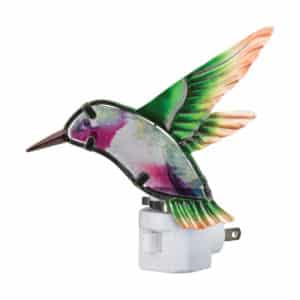Hummingbird Glass & Metal Nightlight