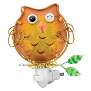 Owl Glass & Metal Nightlight