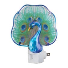 Peacock Glass & Metal Nightlight