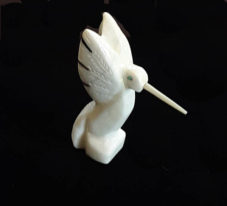 White Marble Hummingbird Carving