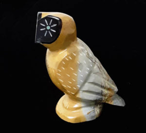 FET237-Authentic Zuni Leekya Owl Fetish Carving
