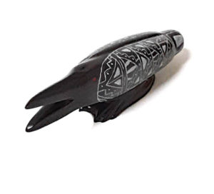 FET238 Garcia Zuni Black Marble Raven Fetish Carving