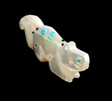 Mother of Pearl Squirrel Zuni Fetish Carving