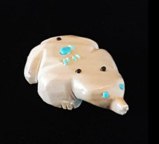 Mole Fetish Carving with Turquoise Inlay