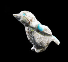 Picasso Marble Bird Fetish w Turquoise Accents