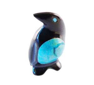 Raven Fetish Carving with Chrysocolla
