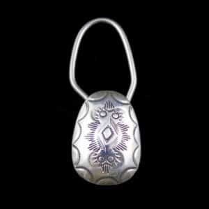 Navajo Stamped Sterling Silver Key Ring