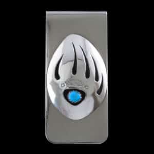 Bear Claw Money Clip with Turquoise stone